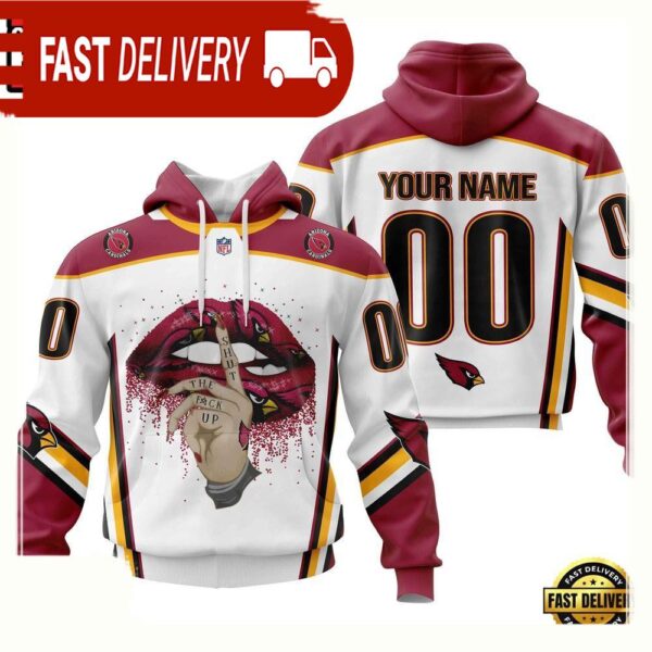 Custom Name Number NFL Arizona Cardinals Lips 3D Hoodie New Design - available at - rugbyfanstore.com