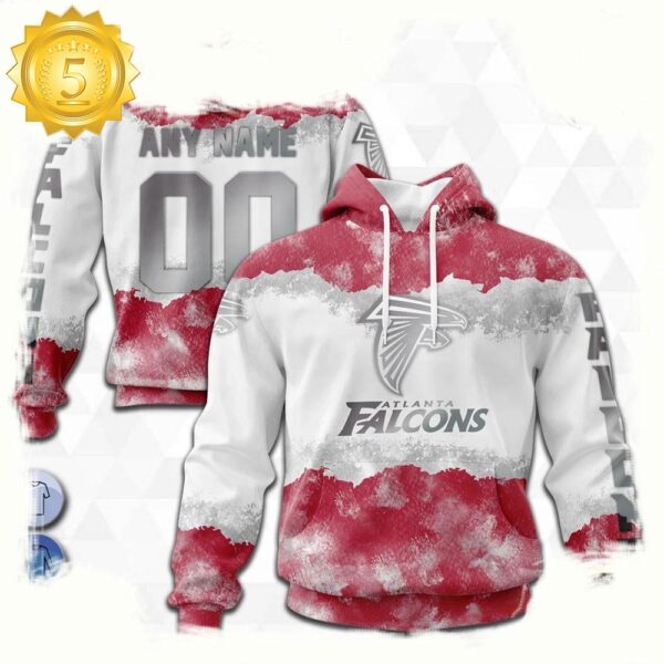 Custom Name Number NFL Atlanta Falcons Color 3D Hoodie New Design - available at - rugbyfanstore.com