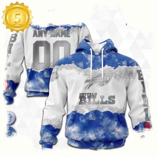 Custom Name Number NFL Buffalo Bills Color 3D Hoodie New Design - available at - rugbyfanstore.com