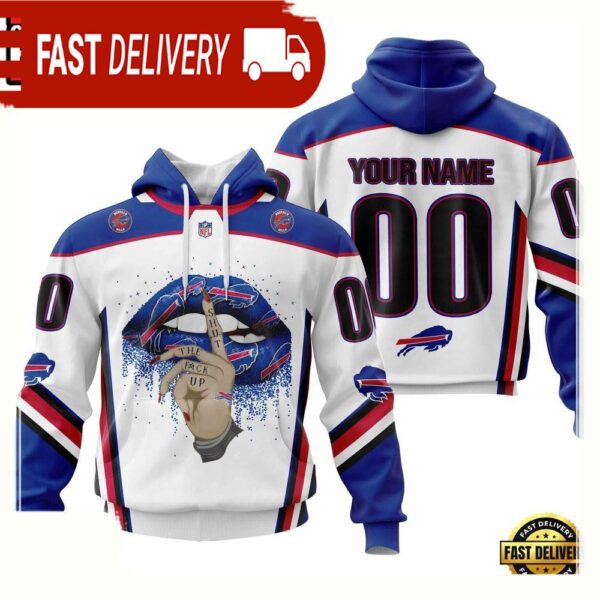 Custom Name Number NFL Buffalo Bills Lips 3D Hoodie New Design - available at - rugbyfanstore.com