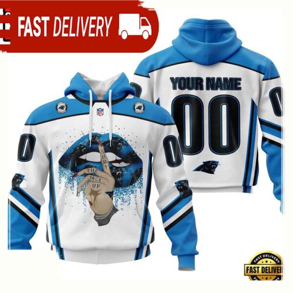 Custom Name Number NFL Carolina Panthers Lips 3D Hoodie New Design - available at - rugbyfanstore.com