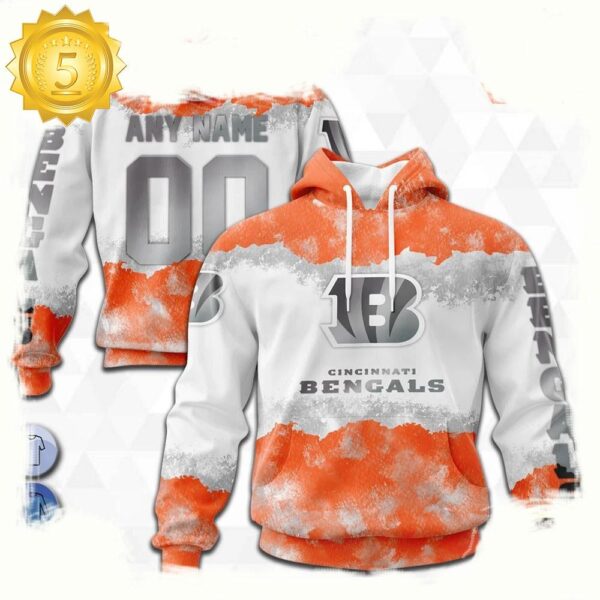 Custom Name Number NFL Cincinnati Bengals Color 3D Hoodie New Design - available at - rugbyfanstore.com