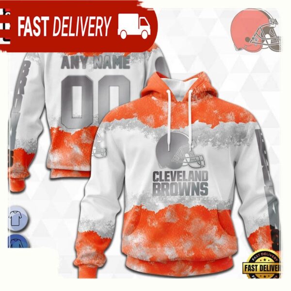 Custom Name Number NFL Cleveland Browns Color 3D Hoodie New Design - available at - rugbyfanstore.com