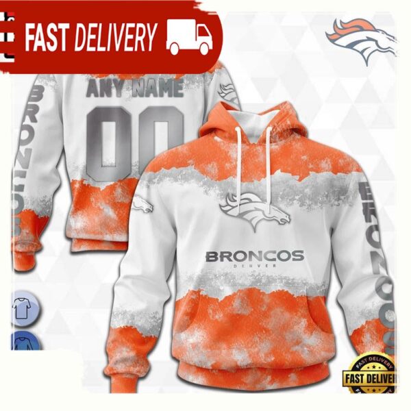 Custom Name Number NFL Denver Broncos Color 3D Hoodie New Design - available at - rugbyfanstore.com