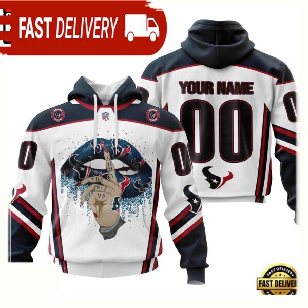 Custom Name Number NFL Houston Texans Lips 3D Hoodie New Design - available at - rugbyfanstore.com