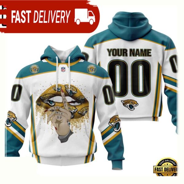 Custom Name Number NFL Jacksonville Jaguars Lips 3D Hoodie New Design - available at - rugbyfanstore.com