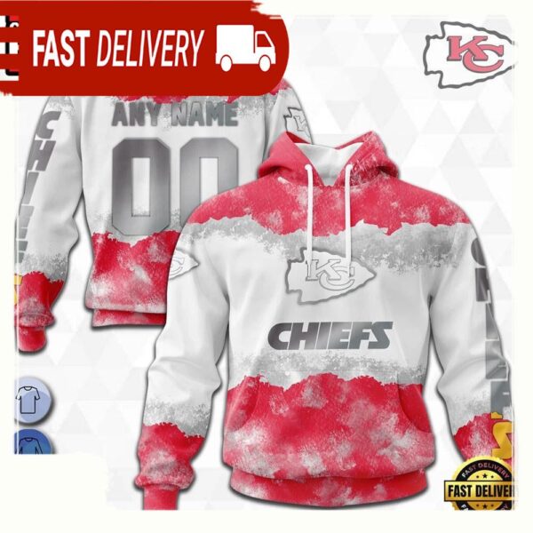 Custom Name Number NFL Kansas City Chiefs Color 3D Hoodie New Design - available at - rugbyfanstore.com