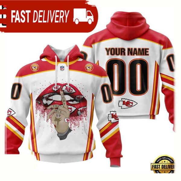 Custom Name Number NFL Kansas City Chiefs Lips 3D Hoodie New Design - available at - rugbyfanstore.com