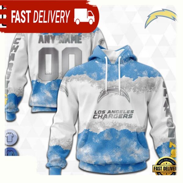 Custom Name Number NFL Los Angeles Chargers Color 3D Hoodie New Design - available at - rugbyfanstore.com