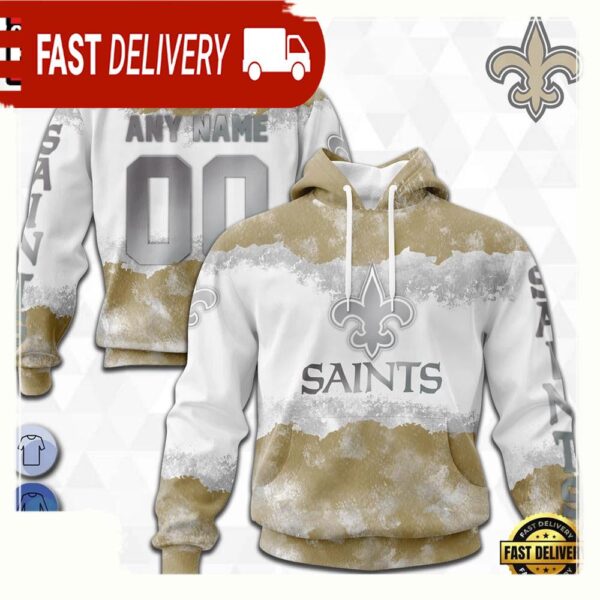 Custom Name Number NFL New Orleans Saints Color 3D Hoodie New Design - available at - rugbyfanstore.com