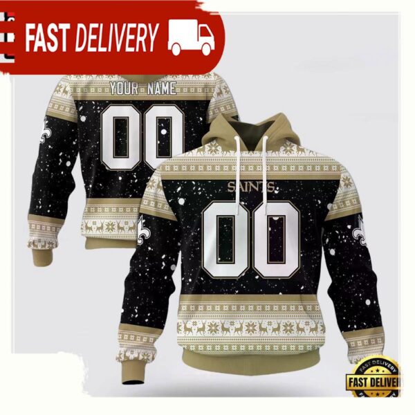 Custom Name Number NFL New Orleans Saints Spirit 3D Hoodie New Design - available at - rugbyfanstore.com