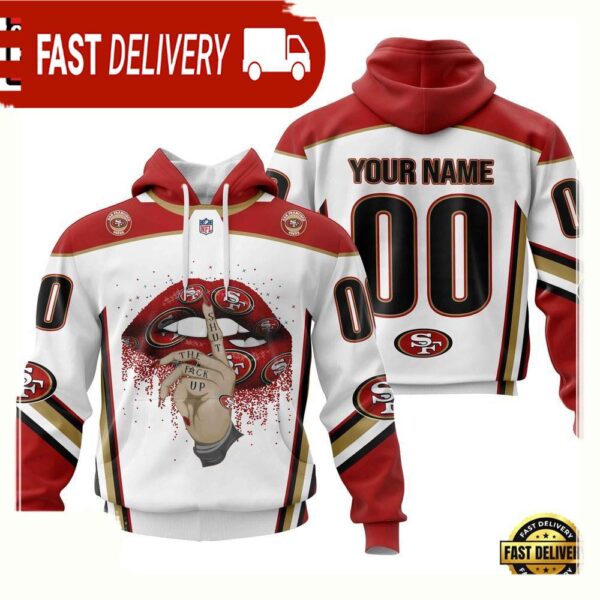 Custom Name Number NFL San Francisco 49ers Lips 3D Hoodie New Design - available at - rugbyfanstore.com