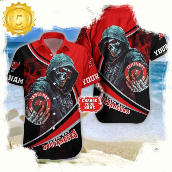 Custom Name Tampa Bay Buccaneers NFL Hawaiian Shirt - available at - rugbyfanstore.com