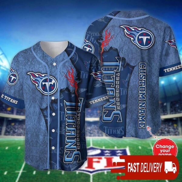 Custom Name Tennessee Titans Baseball Jersey Shirt NFL Gifts for Fans - available at - rugbyfanstore.com