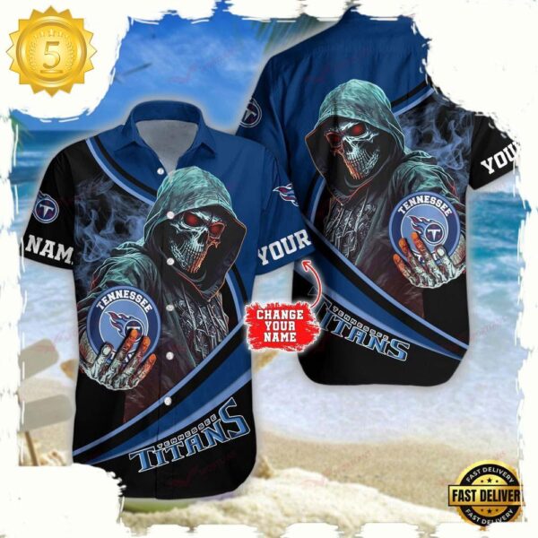 Custom Name Tennessee Titans NFL Hawaiian Shirt - available at - rugbyfanstore.com