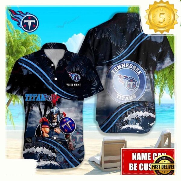 Custom Name Tennessee Titans NFL Mascot Hawaiian Shirt - available at - rugbyfanstore.com