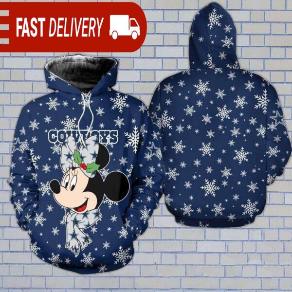 Dallas Cowboys Christmas Mickey Mouse NFL Hoodie Gifts for Fans - available at - rugbyfanstore.com