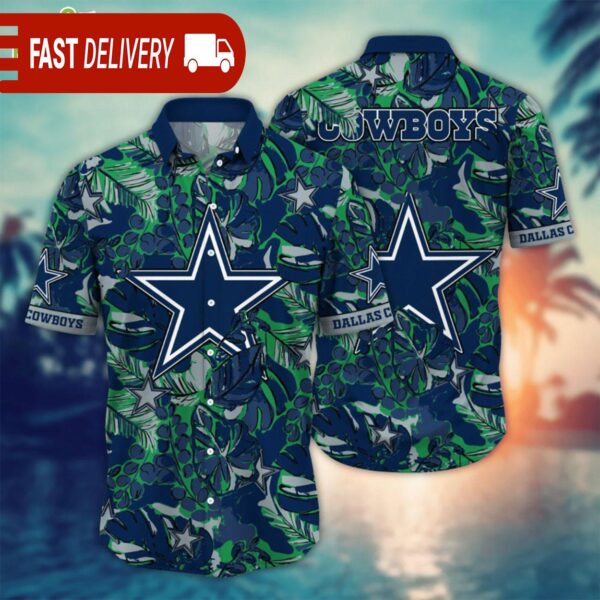 Dallas Cowboys Drawing Floral NFL Hawaiian Shirt - available at - rugbyfanstore.com