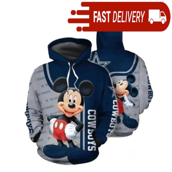 Dallas Cowboys Mickey Mouse Disney NFL Hoodie Gifts for Fans - available at - rugbyfanstore.com