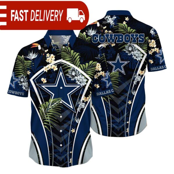 Dallas Cowboys NFL Flower Tropical Hawaiian Shirt - available at - rugbyfanstore.com