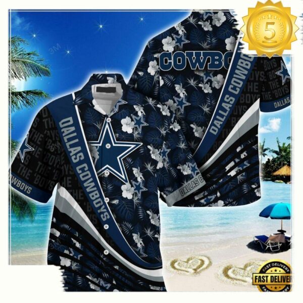 Dallas Cowboys NFL Hawaii Shirt With Tropical Flower Pattern - available at - rugbyfanstore.com