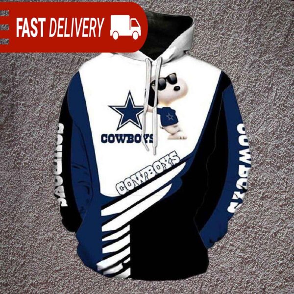 Dallas Cowboys Peanuts Snoopy NFL Hoodie Gifts for Fans - available at - rugbyfanstore.com