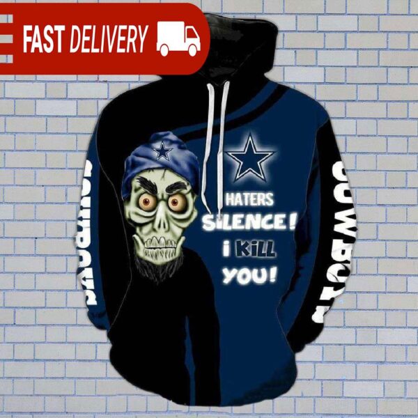 Dallas Cowboys Skull Haters Silence Halloween NFL Hoodie Gifts for Fans - available at - rugbyfanstore.com