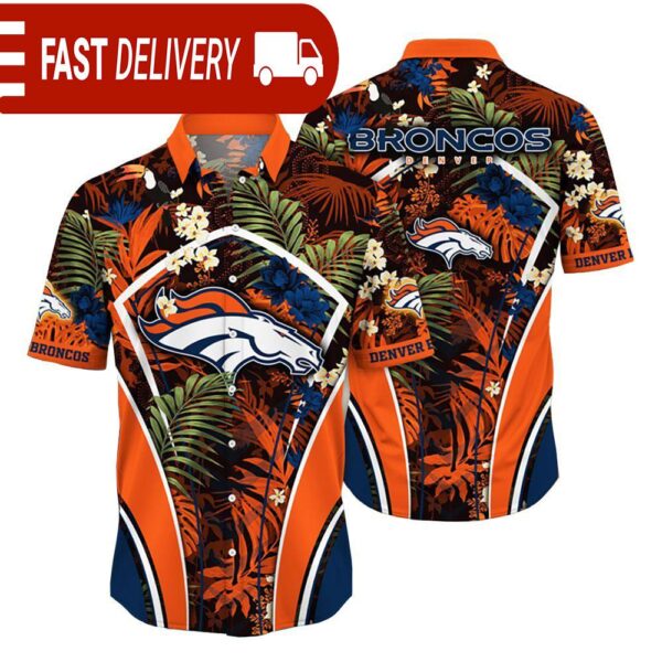 Denver Broncos NFL Flower Tropical Hawaiian Shirt - available at - rugbyfanstore.com