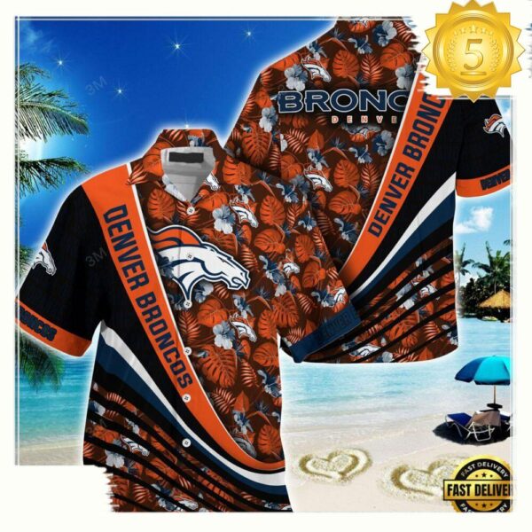 Denver Broncos NFL Hawaii Shirt With Tropical Flower Pattern - available at - rugbyfanstore.com