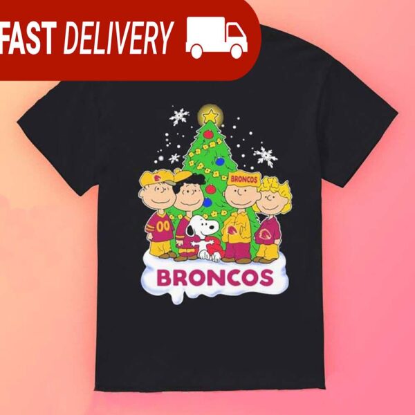 Denver Broncos Peanuts Snoopy Charlie Brown Christmas Shirt Xmas NFL Gifts - available at - rugbyfanstore.com