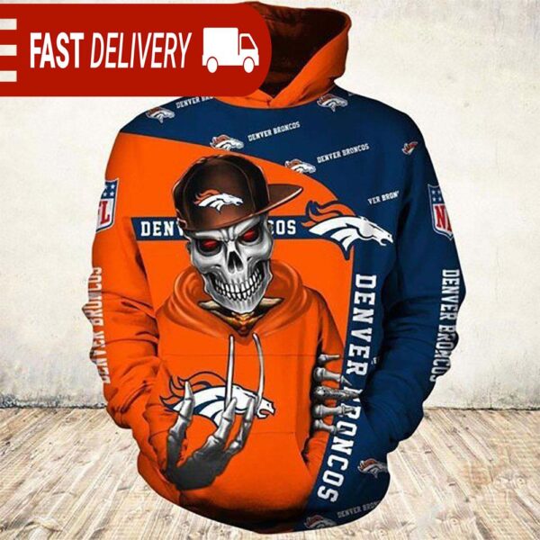 Denver Broncos Skull of Death Halloween Hoodie NFL Gifts - available at - rugbyfanstore.com