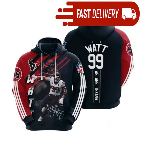 Houston Texans Jj Watt NFL 3D Hoodie Gifts for Fans - available at - rugbyfanstore.com