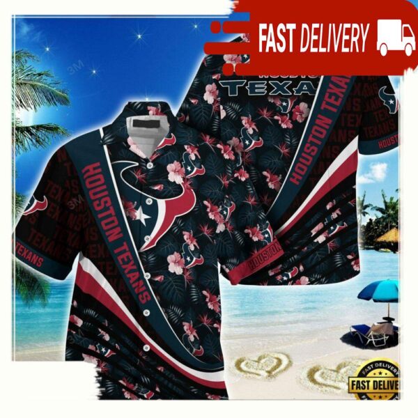 Houston Texans NFL Hawaii Shirt With Tropical Flower Pattern - available at - rugbyfanstore.com