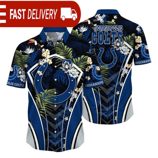 Indianapolis Colts NFL Flower Tropical Hawaiian Shirt - available at - rugbyfanstore.com