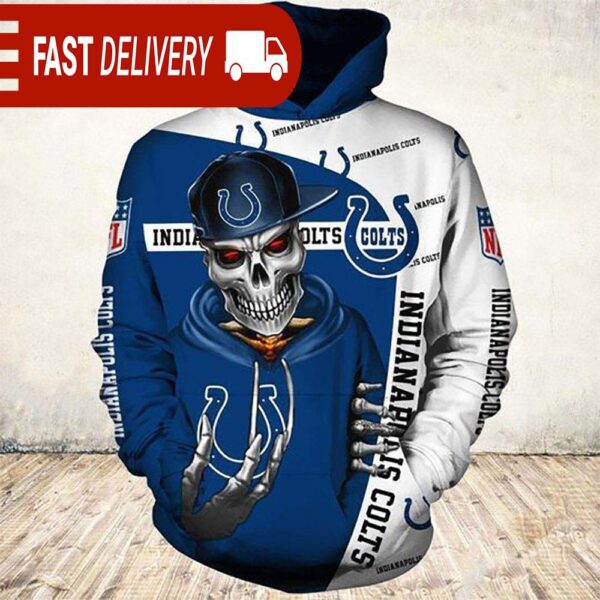 Indianapolis Colts Skull of Death Halloween Hoodie NFL Gifts - available at - rugbyfanstore.com