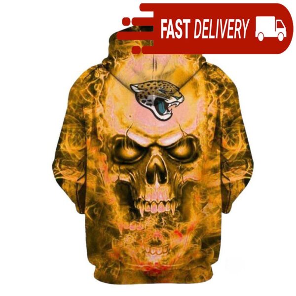 Jacksonville Jaguars Flaming Skull NFL Hoodie Gifts for Fans - available at - rugbyfanstore.com