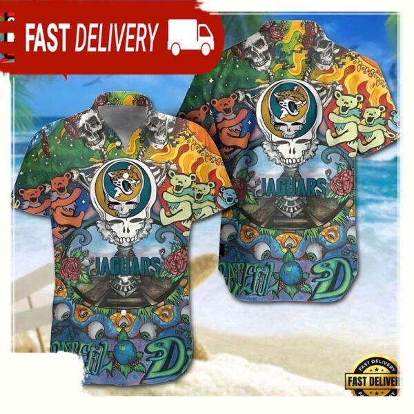 Jacksonville Jaguars Grateful Dead NFL Unisex Hawaiian Shirt - available at - rugbyfanstore.com