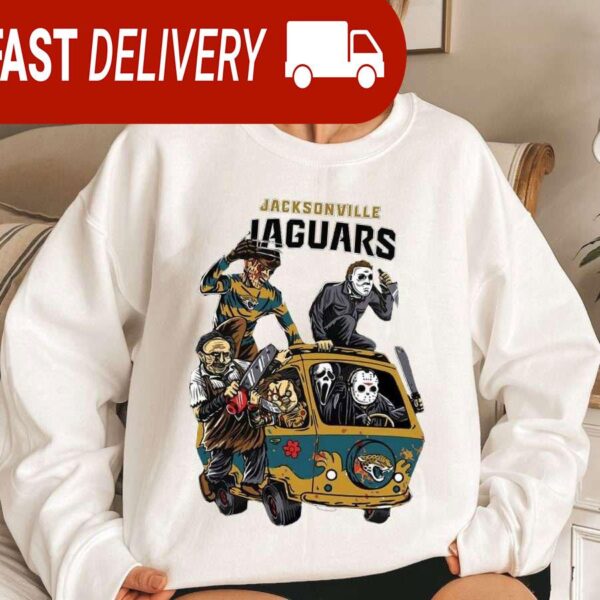 Jacksonville Jaguars Horror Character Halloween NFL Sweatshirt Gifts for Fans - available at - rugbyfanstore.com