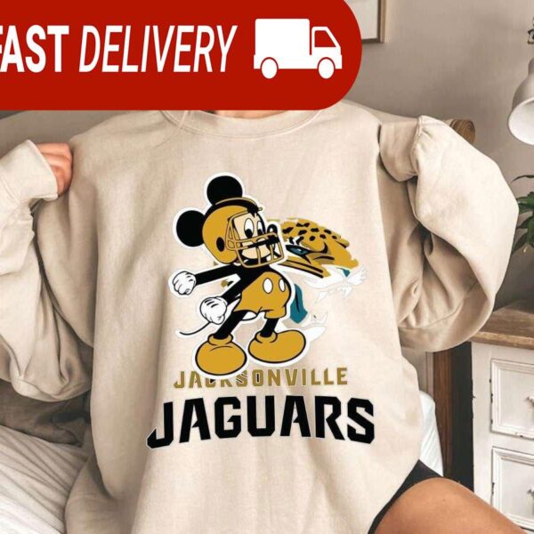 Jacksonville Jaguars Mickey Mouse Disney NFL Sweatshirt Gifts for Football Fans - available at - rugbyfanstore.com