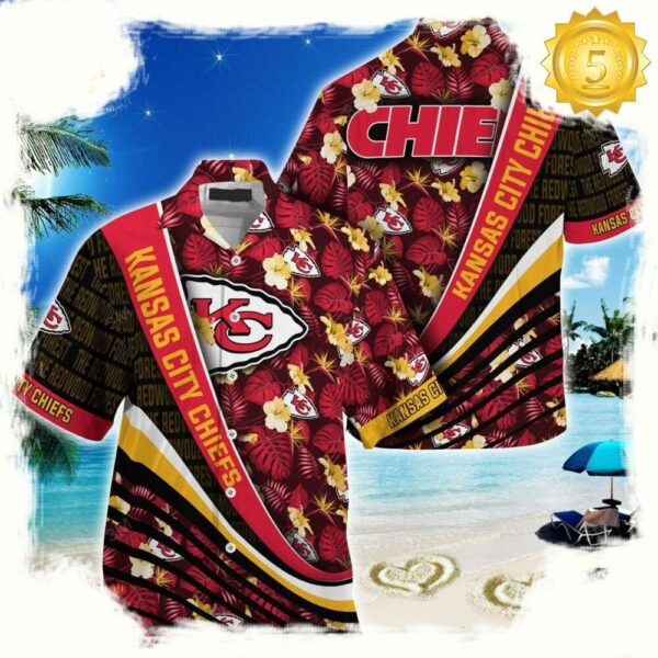 Kansas City Chiefs NFL Hawaii Shirt With Tropical Flower Pattern - available at - rugbyfanstore.com