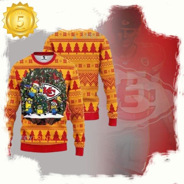 Kansas City Chiefs NFL Minion Ugly Christmas Sweater - available at - rugbyfanstore.com