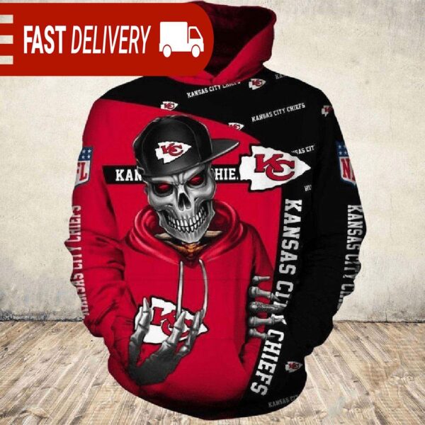 Kansas City Chiefs Skull of Death Halloween Hoodie NFL Gifts - available at - rugbyfanstore.com