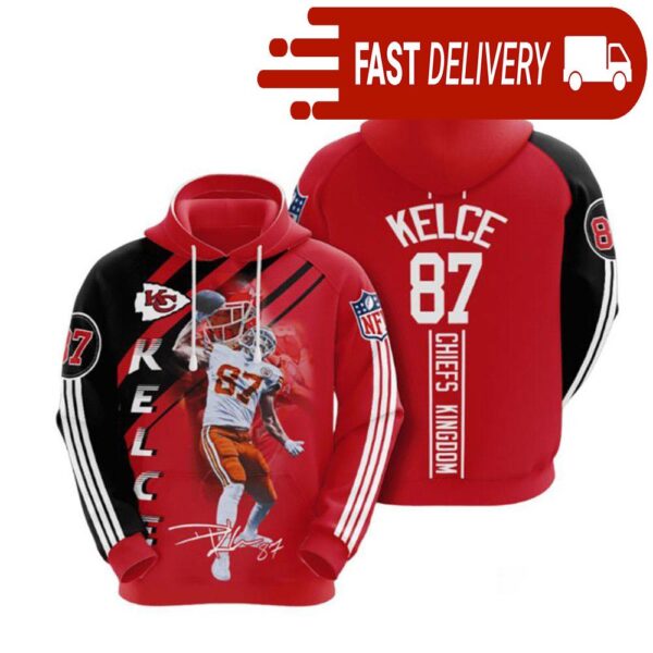 Kansas City Chiefs Travis Kelce NFL Hoodie Gifts for Fans - available at - rugbyfanstore.com