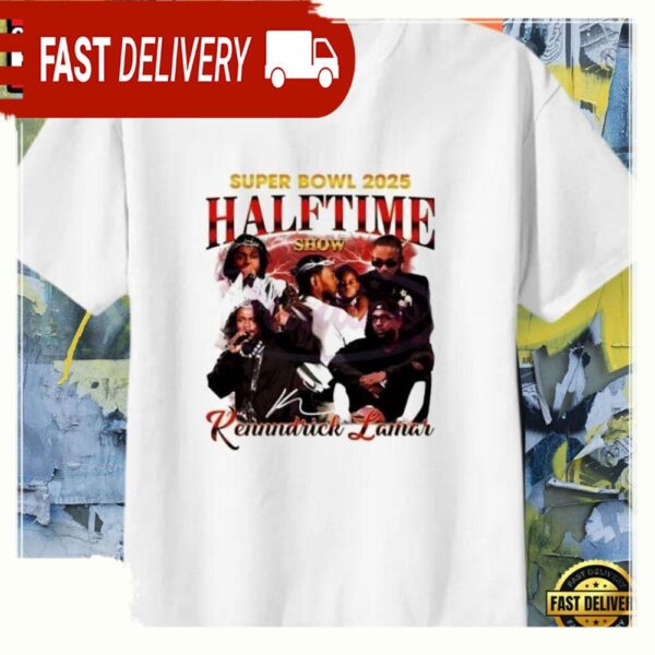 Kendrick Lamar Super Bowl LIX Halftime Show 2025 T Shirt - available at - rugbyfanstore.com