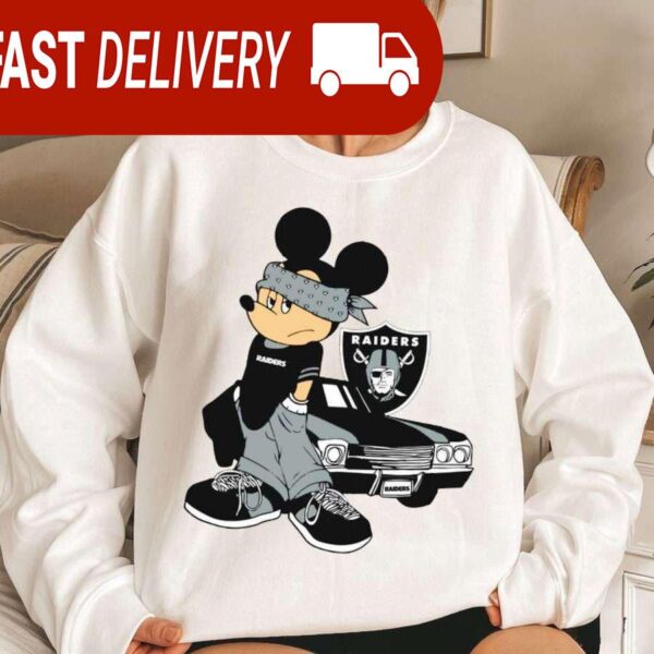 Las Vegas Raiders Mickey Mouse Disney NFL Sweatshirt Gifts for Football Fans - available at - rugbyfanstore.com