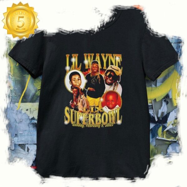 Lil Wayne X Super Bowl LIX Sunday February 9 2025 T Shirt - available at - rugbyfanstore.com