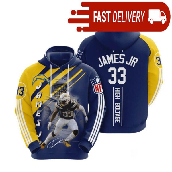 Los Angeles Chargers Derwin James NFL Hoodie Gifts for Fans - available at - rugbyfanstore.com