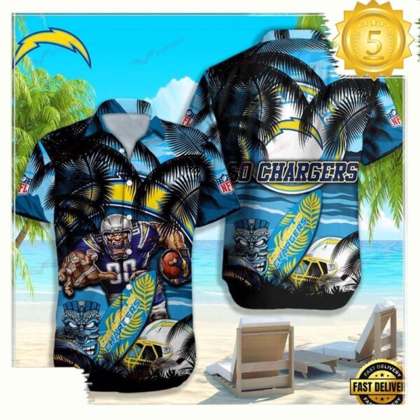 Los Angeles Chargers NFL Summer Hawaiian Shirt - available at - rugbyfanstore.com