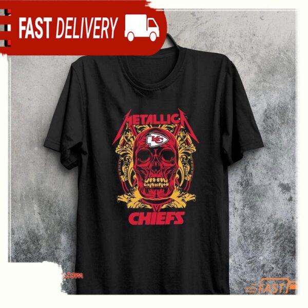 Metallica Band Kansas City Chiefs NFL Unisex T Shirt - available at - rugbyfanstore.com