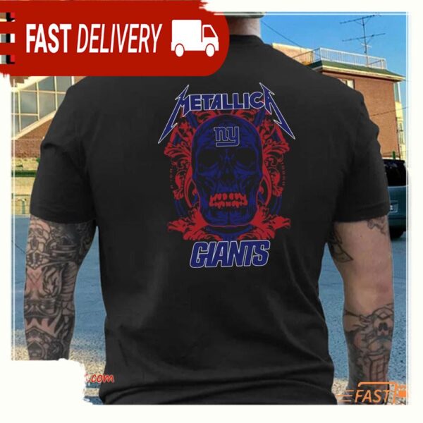 Metallica Band New York Giants NFL T Shirt Back Print - available at - rugbyfanstore.com